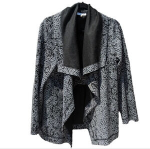 Calvin Klein Woman M Poly/Rayon/Spandex Charcoal  Open Cardigan Snake